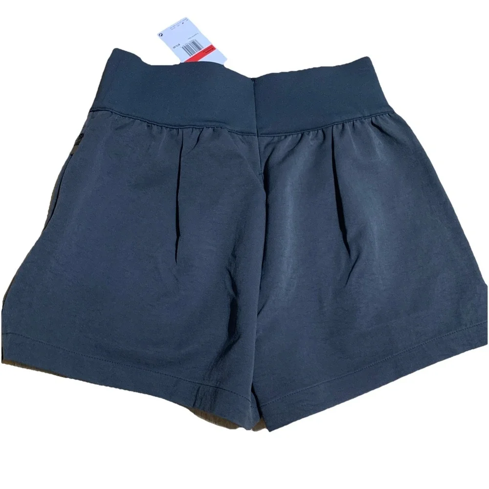 NIKE Women's L Team Tech Pack Woven High Waist Shorts Grey DX0626 060‎ NWT